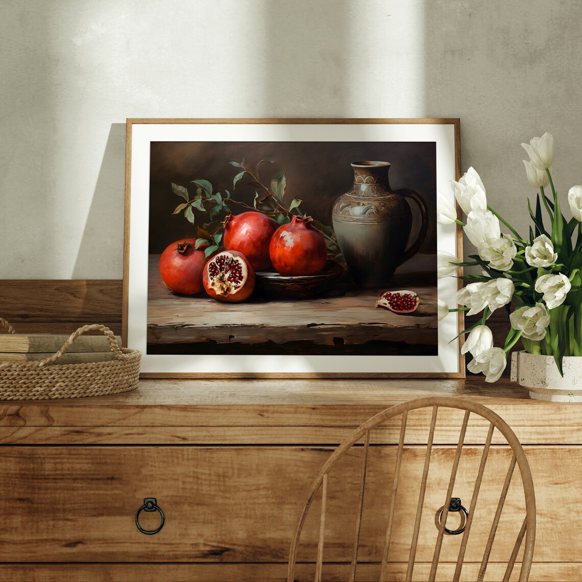 Pomegranate Print, Vintage Rustic Kitchen Art - Image 4