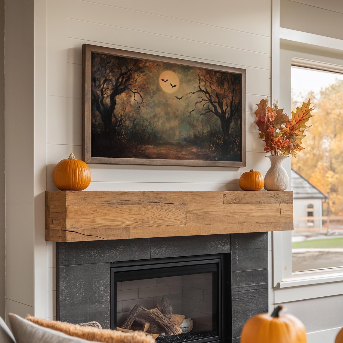 Halloween Spooky Landscape Art Print, Full Moon Decor - Image 2