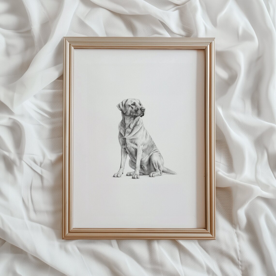 Labrador Retriever Dog Sketch Art Print, Pet Artwork