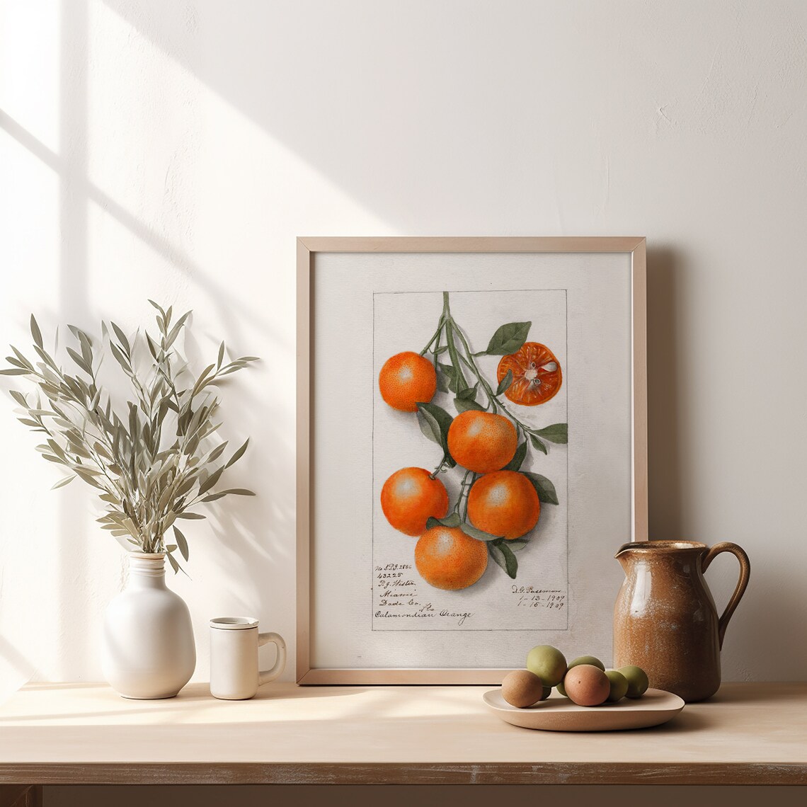 Vintage Orange Botanical Fruit Art Print - Image 2