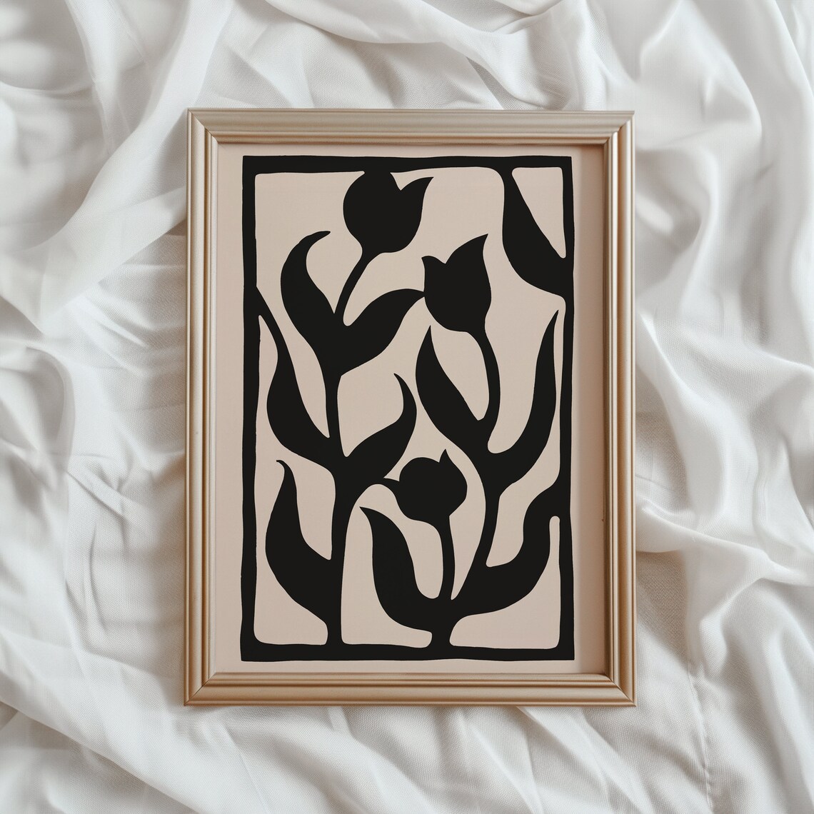 Minimalist Neutral Spring Tulip Art Print