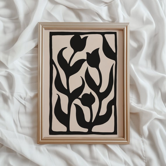 Minimalist Neutral Spring Tulip Art Print