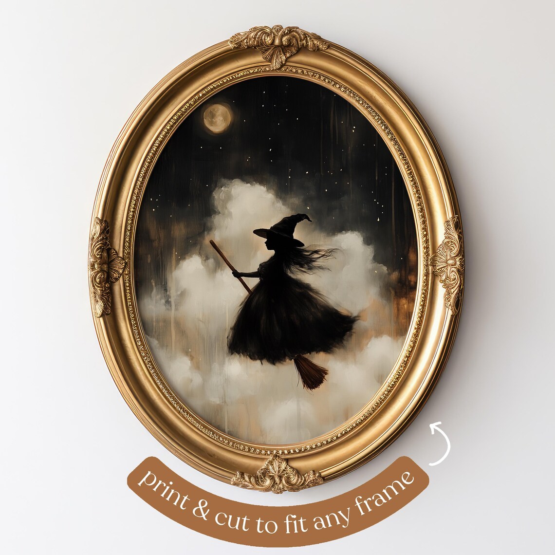 Witch Silhouette Poster, Spooky Halloween Wall Art - Image 5