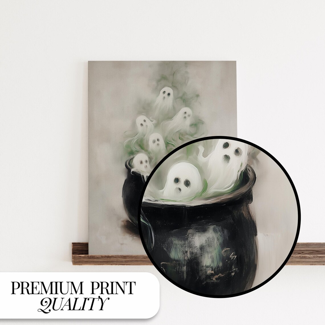 Ghosts In Cauldron Halloween Wall Art Print - Image 4