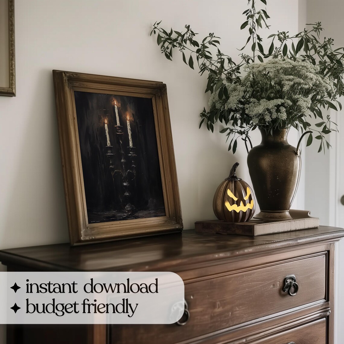 Halloween Candelabra Candle Art Print, Vintage Style - Image 5