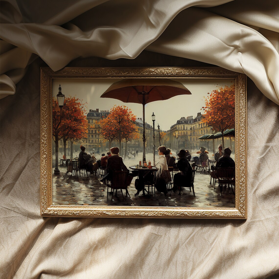 Paris Cafe Autumn Art Print, French Bistro Decor - Image 4