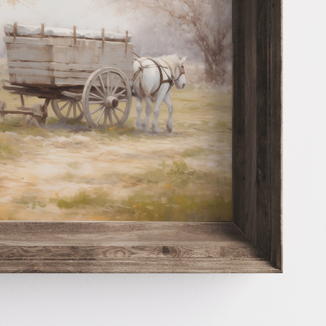 Spring Farmhouse Wildflowers Horse Buggy Art Print - Image 3