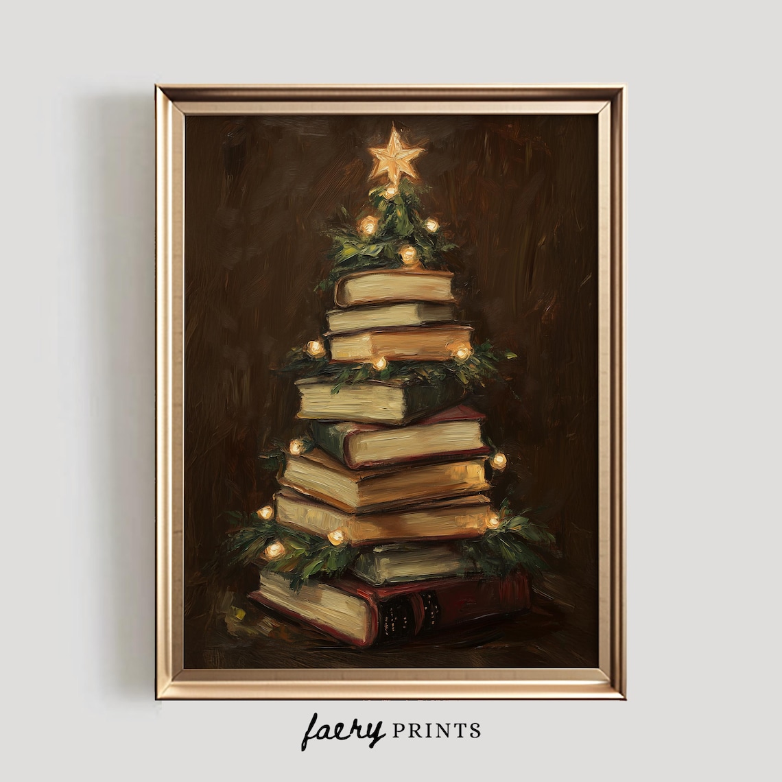 Book Christmas Tree, Festive Holiday Art Print - Image 5
