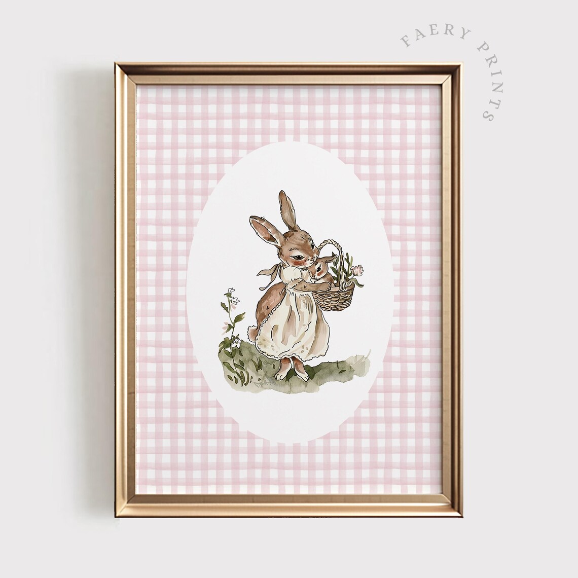 Rabbit Nursery Vintage Style Art Print, Antique Decor