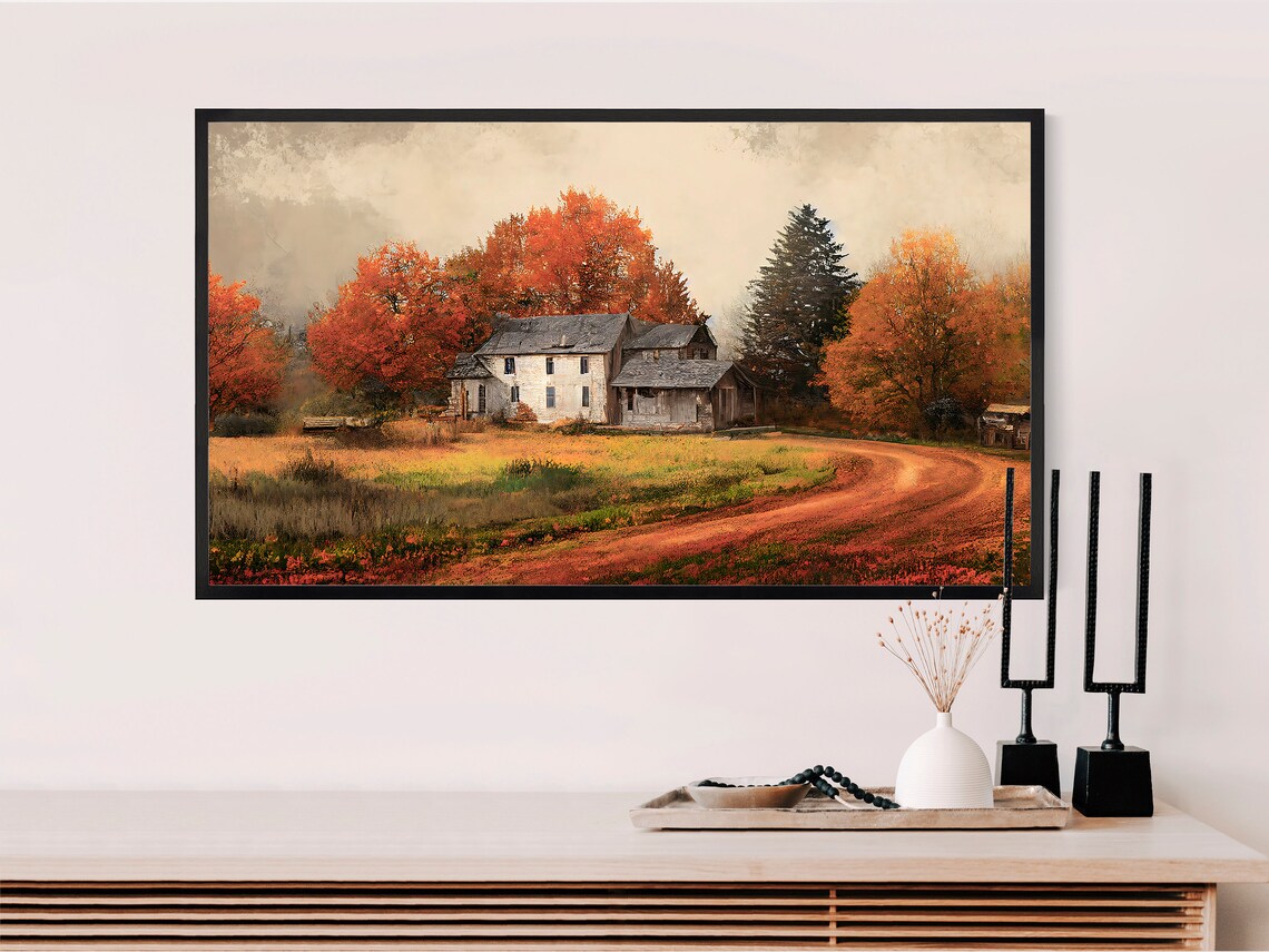 Autumn Landscape Farmhouse Art, Seasonal Wall Art Print - Image 2