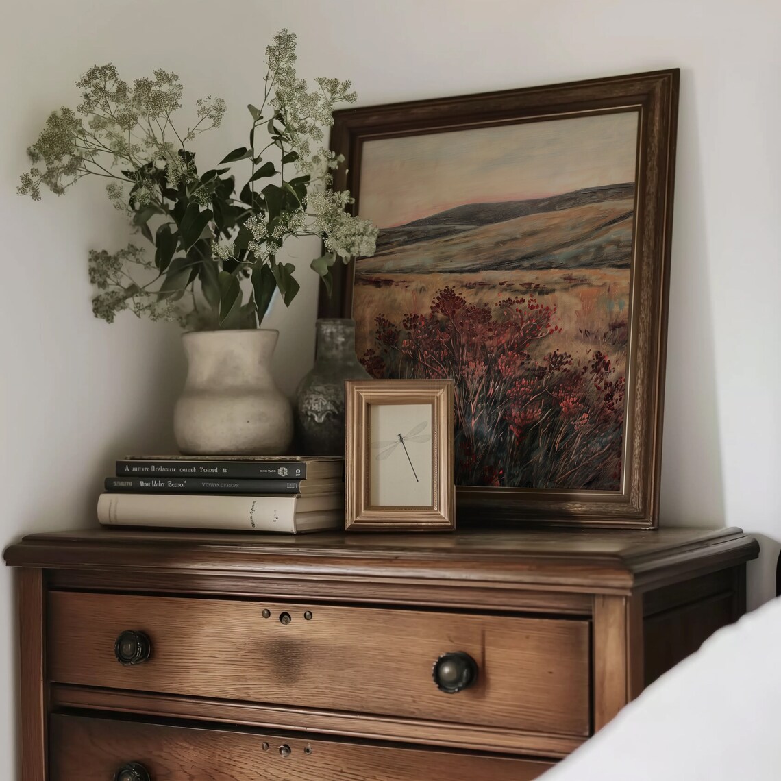 Moody Landscape Print, Vintage Pastoral Scenery - Image 2