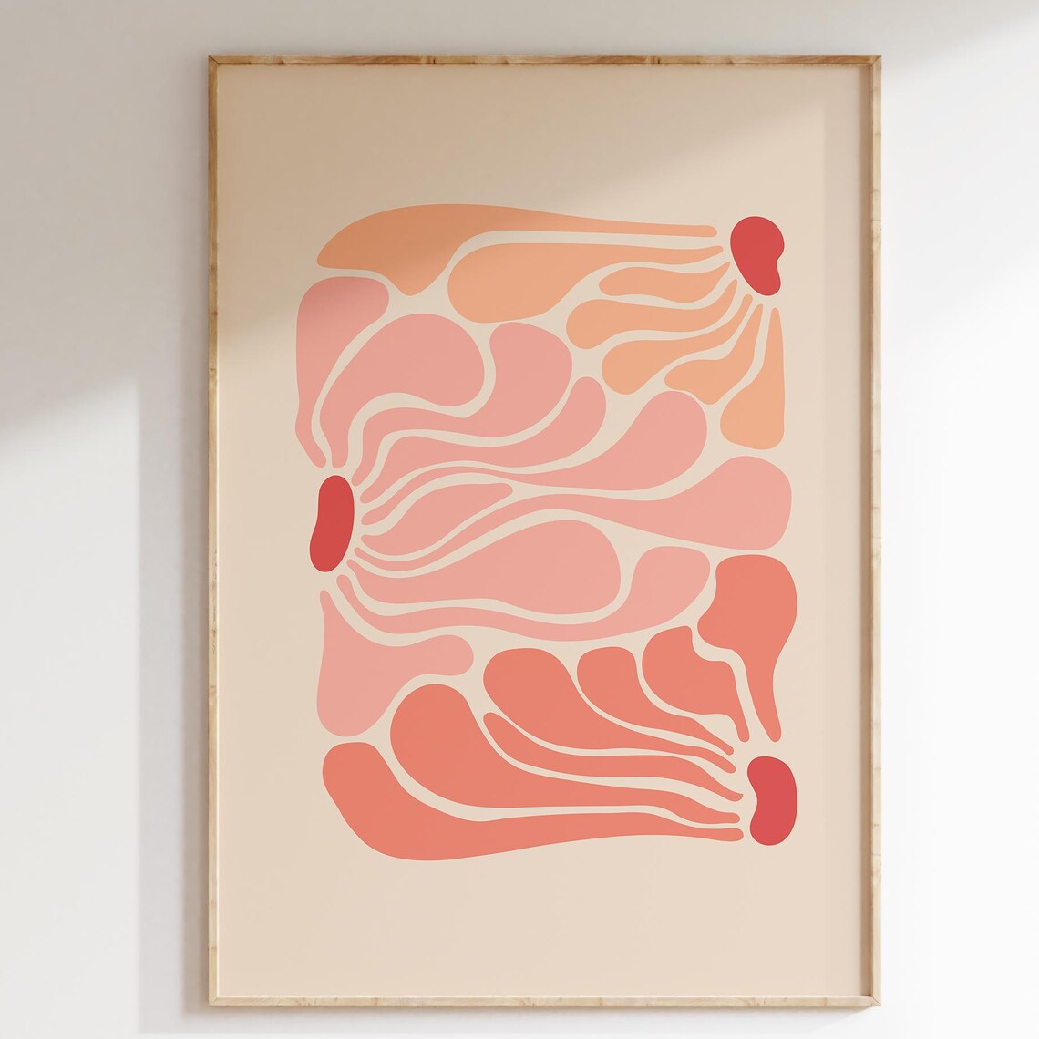 Peach Abstract Floral Shapes Matisse Style Modern Art Poster