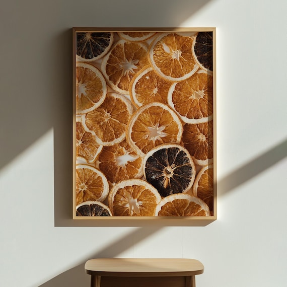 Dried Orange Slices Photo Warm Rustic Kitchen Botanical Wall Art