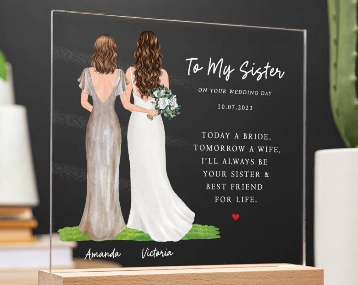 Personalized Sister Wedding Day Gift Art Print
