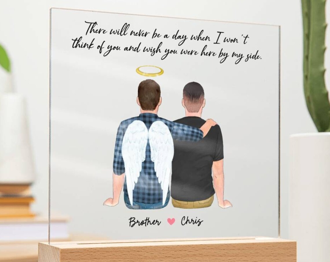Loss Of Brother Personalized Memorial Art Print, Christmas
