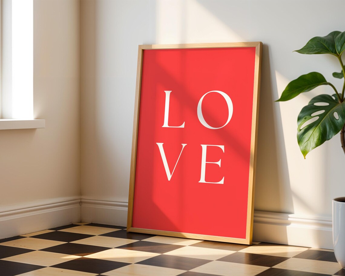 Love Text Art, Home Kitchen Office Decor - Image 2