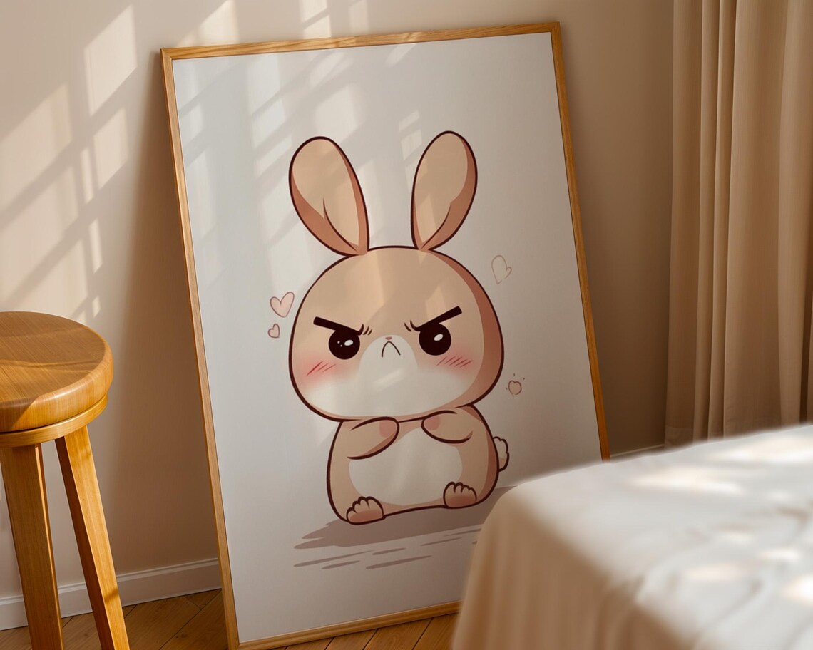 Cute Angry Rabbit Poster, Home And Room Decor - Image 4