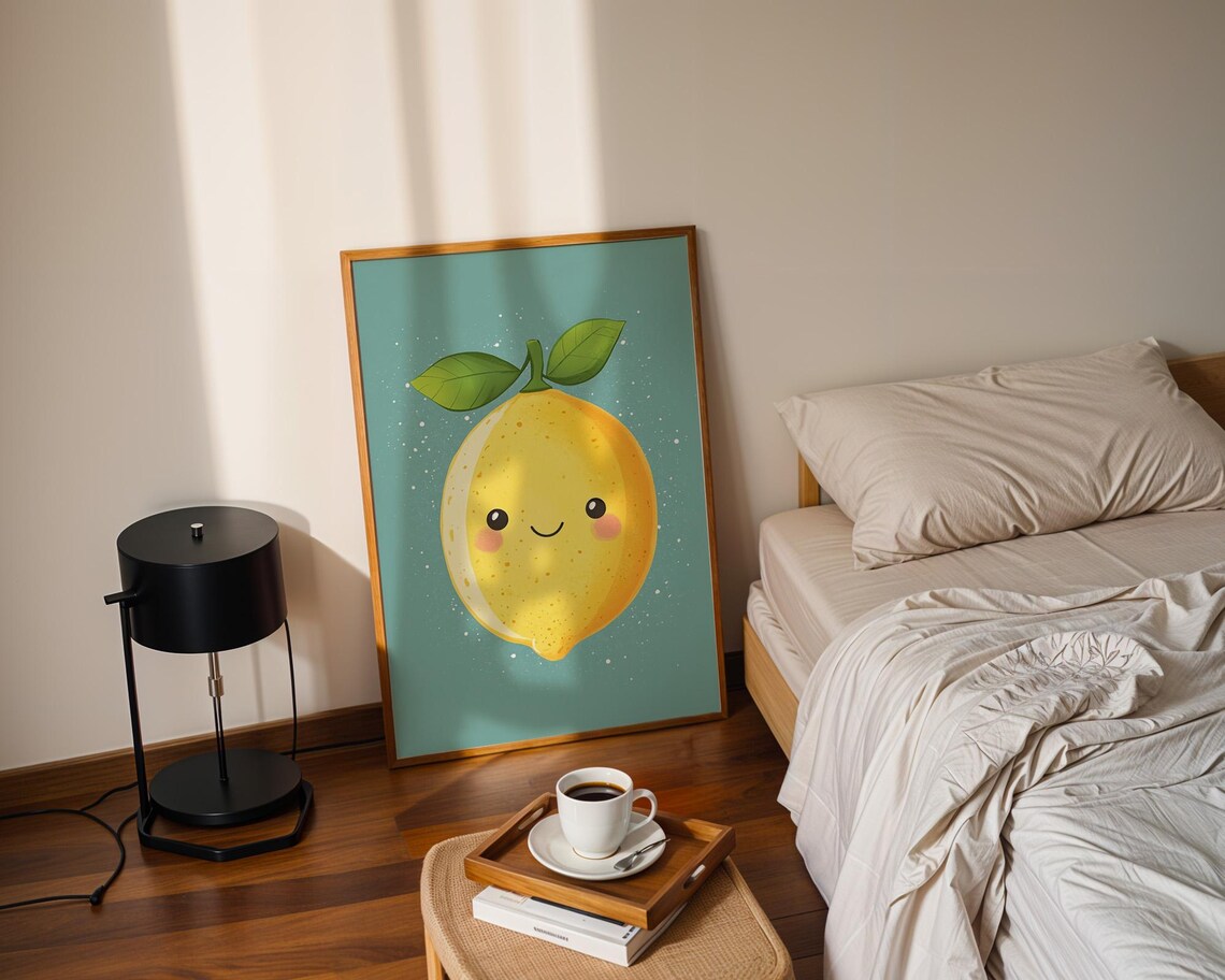 Cute Lemon Kids Poster Wall Art For Home Kitchen Room Decor For Childrens Spaces - Image 2