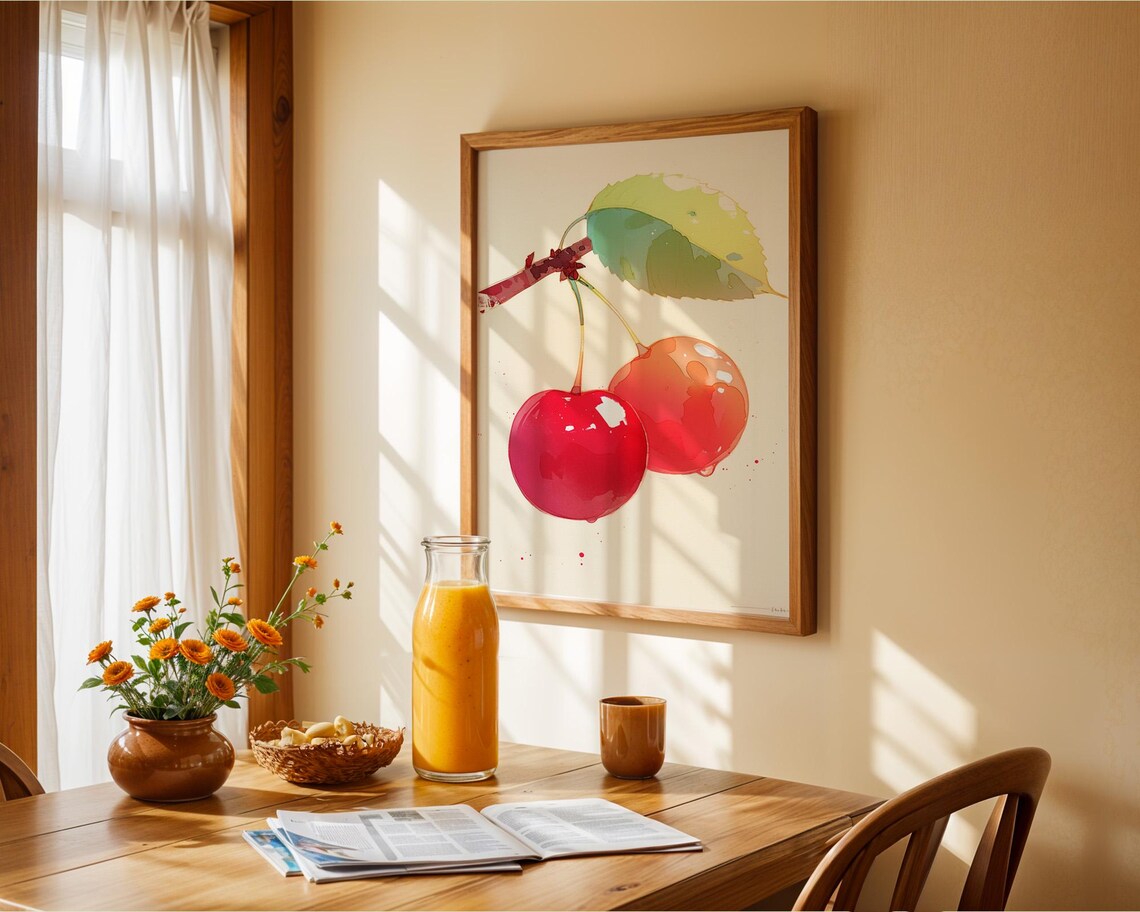 Cherry Wall Art Poster Kitchen And Room Decor For Home Styling Creative Gifts