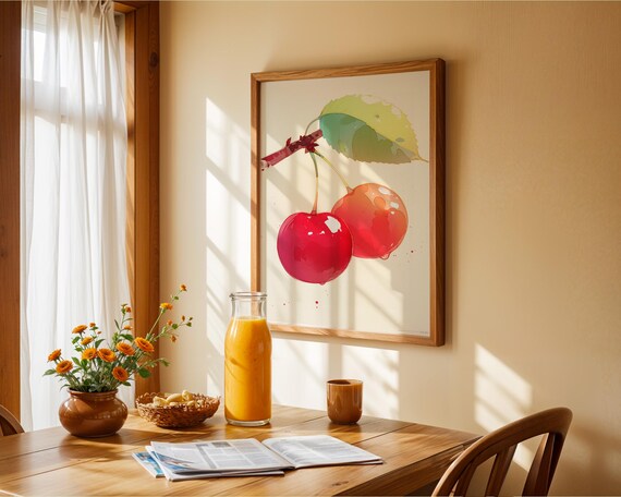 Cherry Wall Art Poster Kitchen And Room Decor For Home Styling Creative Gifts