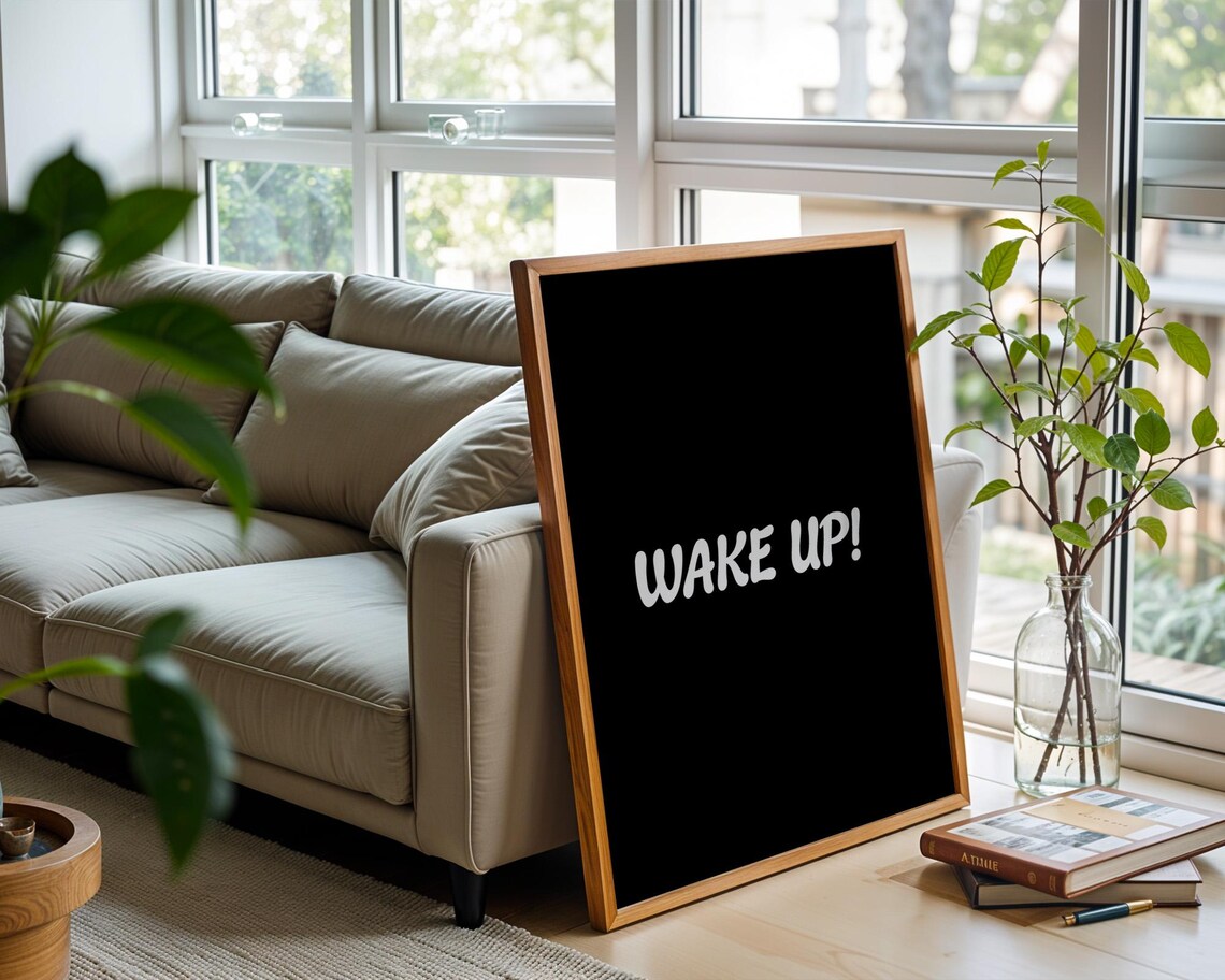 Wake Up Motivational Quote, Home Kitchen Office Decor