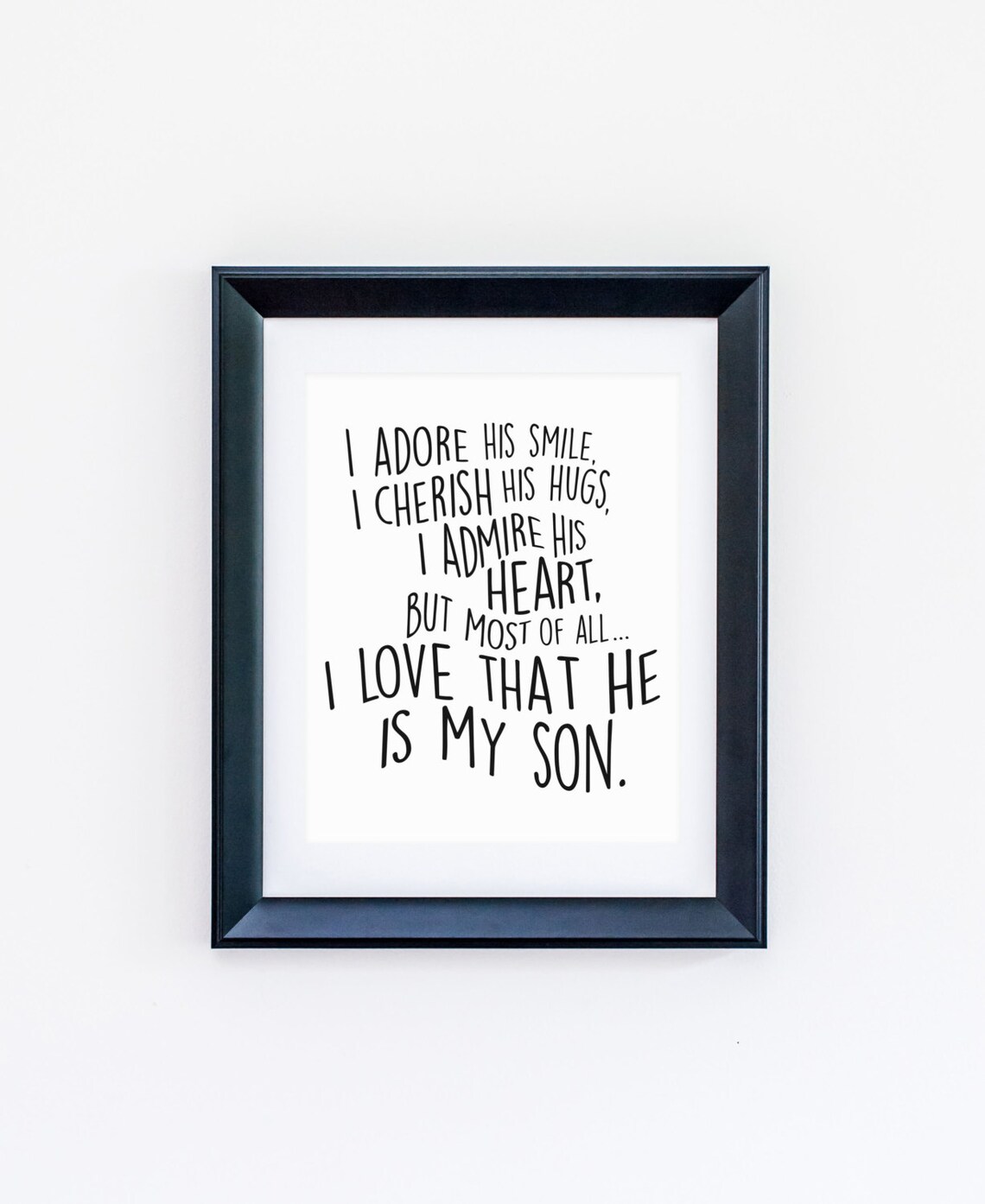 I Adore His Smile, Son Nursery Bedroom Art Print