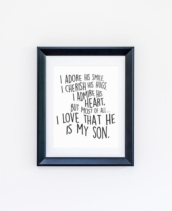I Adore His Smile, Son Nursery Bedroom Art Print