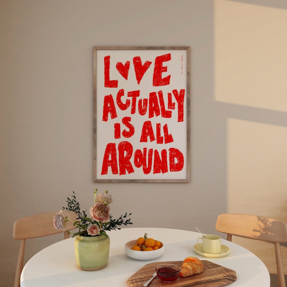 Love Actually Is All Around Retro Art Print