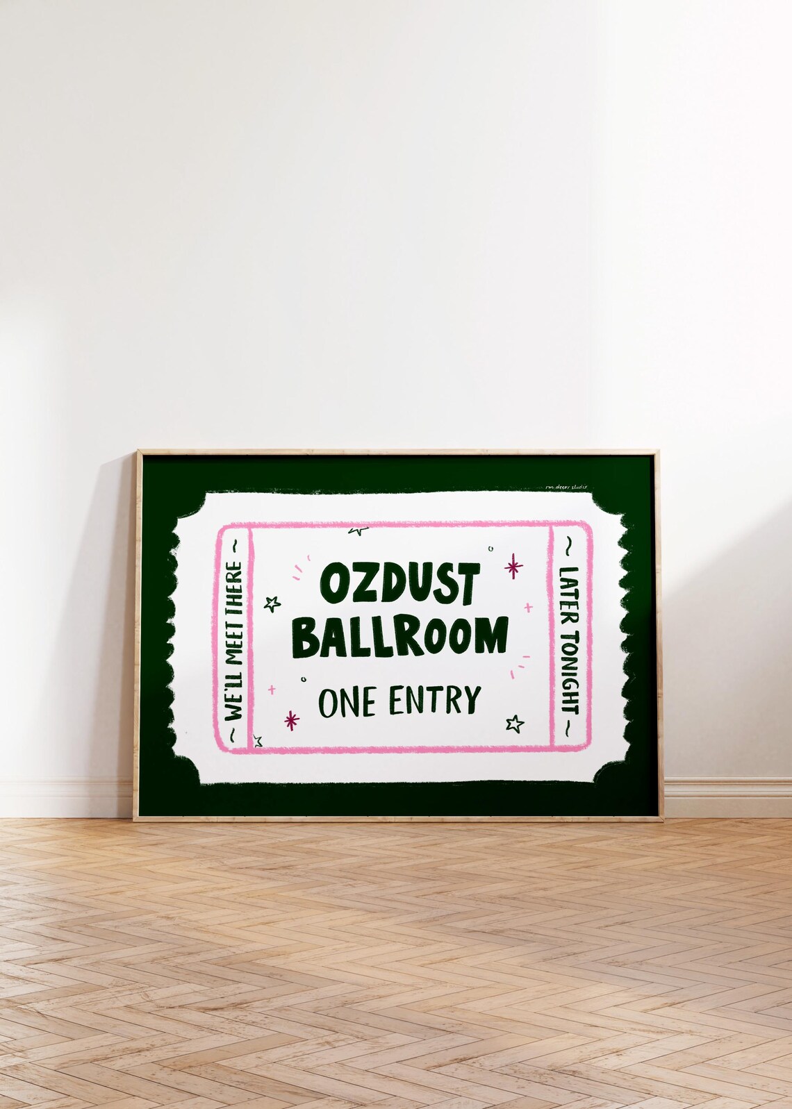 Ozdust Ballroom Ticket Art Print, West End Broadway