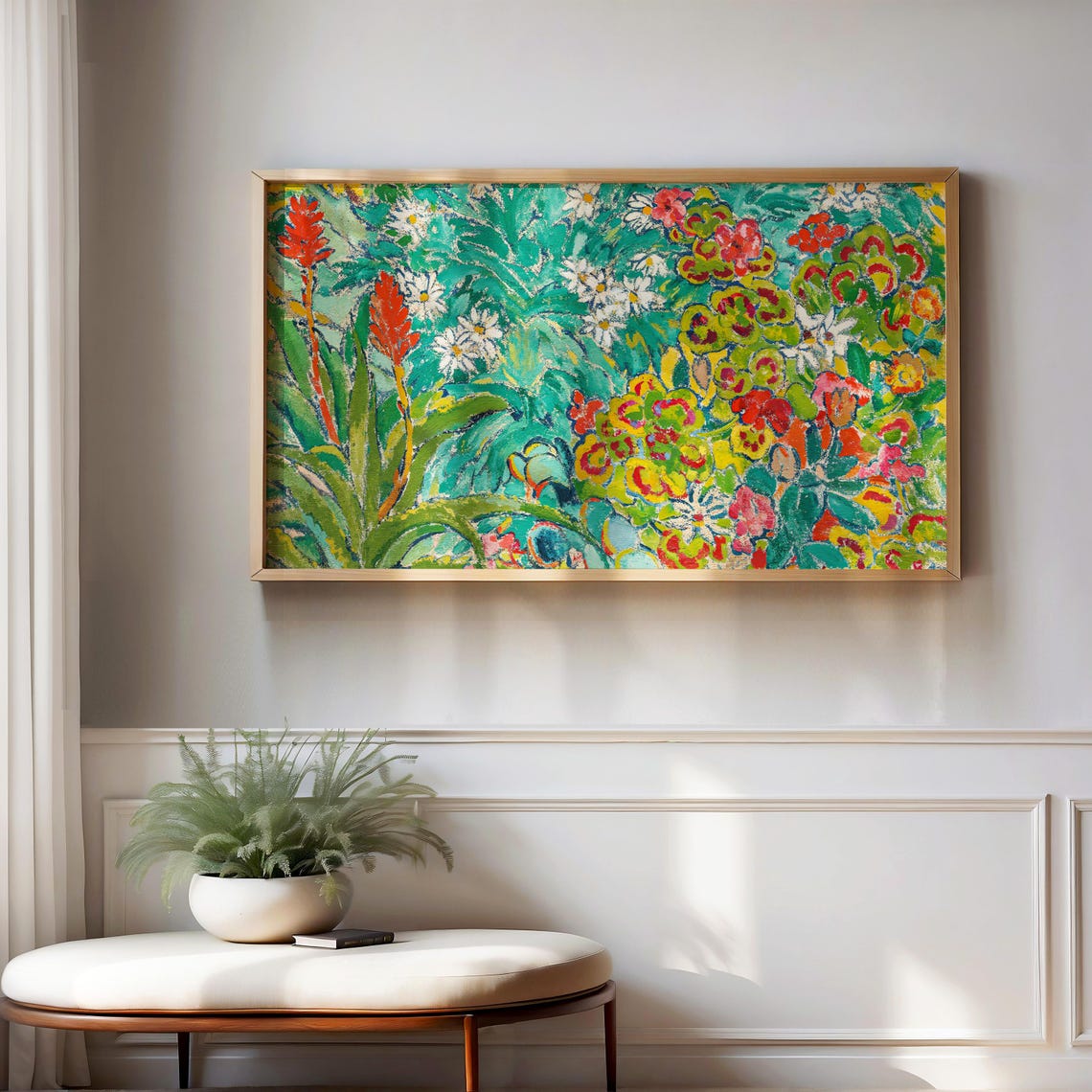 Vibrant Wildflower Garden Colorful Daisy Bloom Painting Poster - Image 3