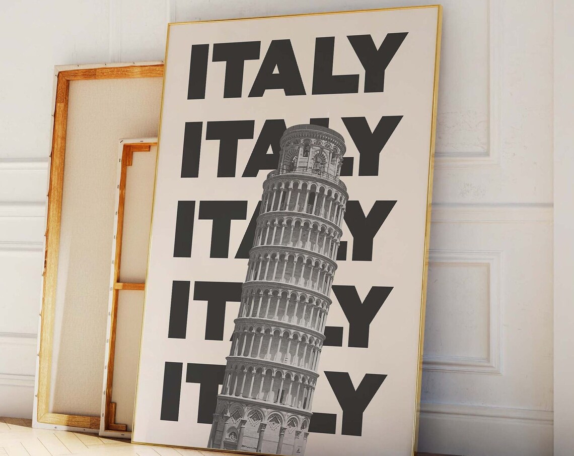 Italy Leaning Tower of Pisa Travel Art Poster for European Decor - Image 4