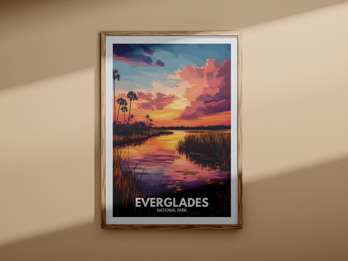 Everglades Print Everglades National Park Poster United States National Parks Art United States Travel Poster Nature Prints - Image 3