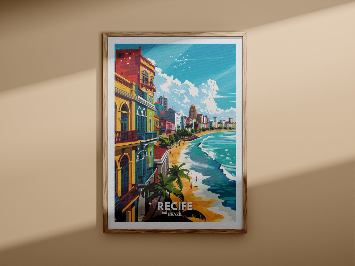Recife Art Print Recife Travel Poster Brazil Wall Art Print Brazil Home Decor Travel Wall Art Poster Unique City Print - Image 3