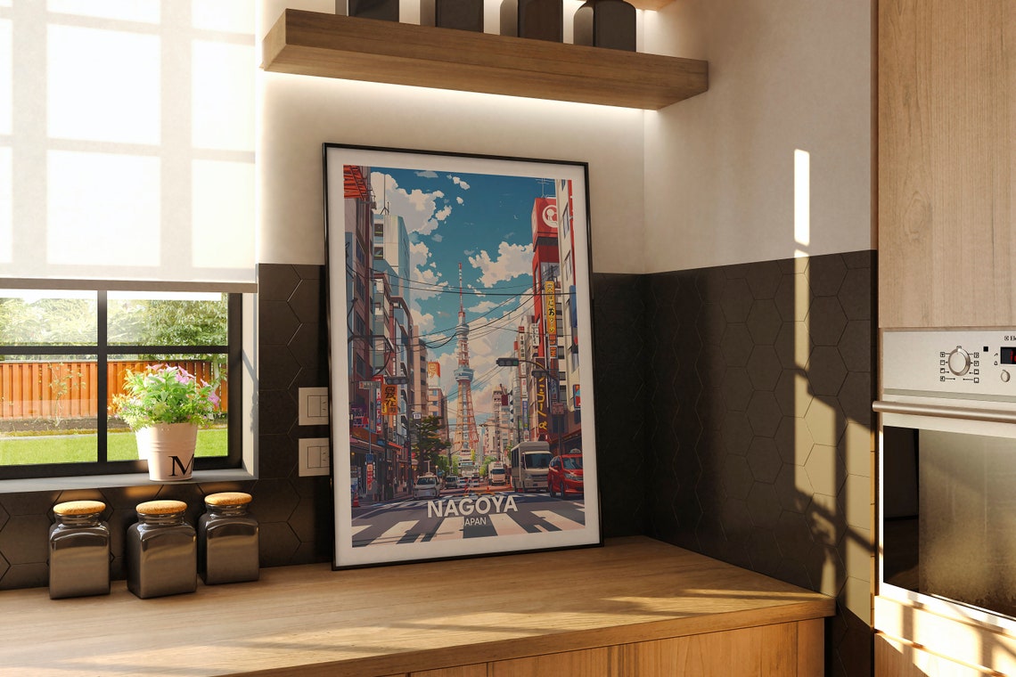 Nagoya Print Nagoya Travel Poster Japan Wall Art Print Japan Home Decor Travel Wall Art Poster Unique City Print - Image 2