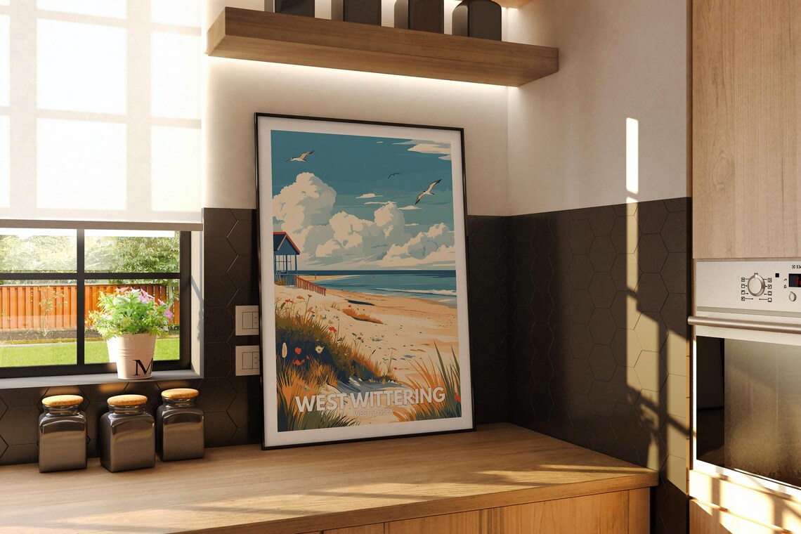 West Wittering Print West Wittering Poster West Sussex Beach Art West Sussex Travel Poster Nature Prints - Image 2