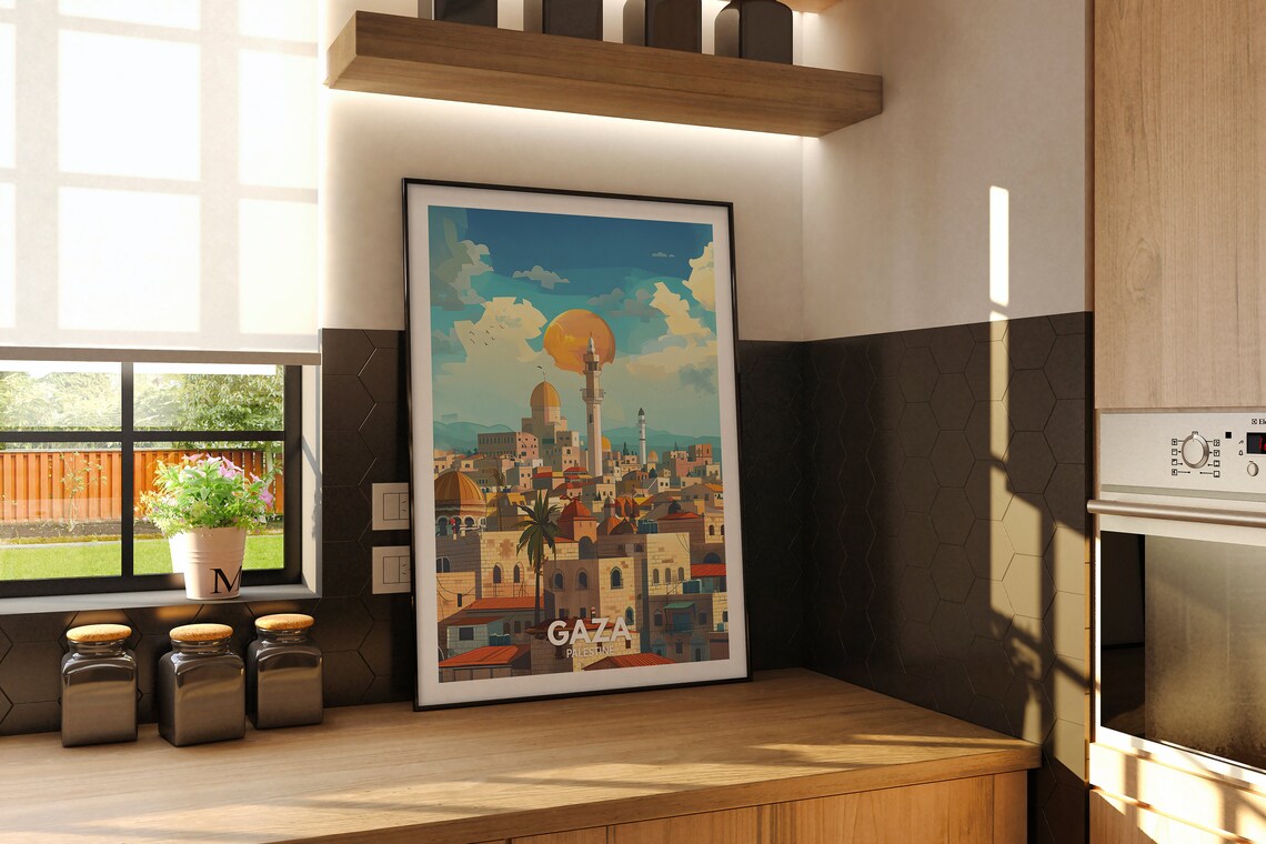 Gaza Print Gaza Travel Poster Palestine Wall Art Print Palestine Home Decor Travel Wall Art Decor Unique City Poster - Image 2