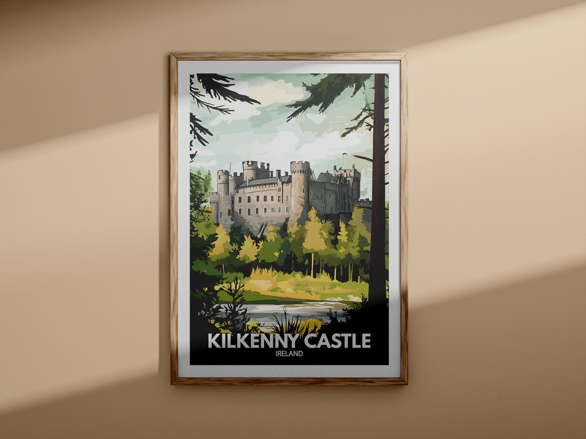 Kilkenny Castle Print Kilkenny Castle Travel Poster Ireland Wall Art Print Ireland Home Decor Travel Art Decor Unique City Poster - Image 3