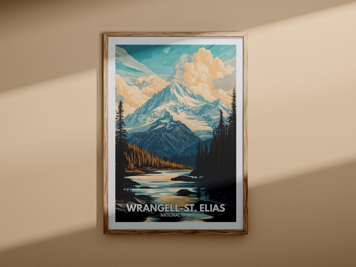Wrangell St Elias National Park Alaska Snowy Peak Art Poster - Image 3