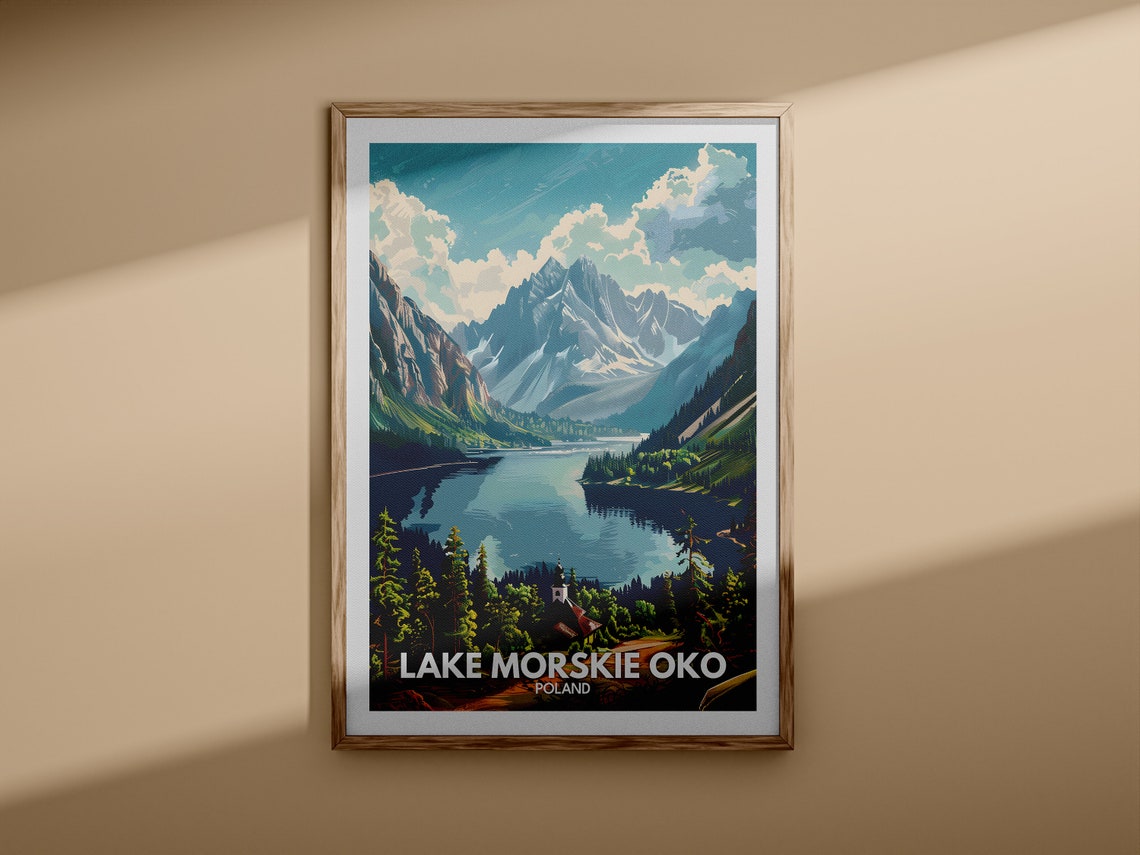 Morskie Oko Print Lake Morskie Oko Poster Poland Lake Art Poland Travel Poster Nature Prints - Image 3