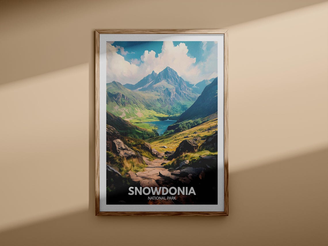 Snowdonia Art Print Snowdonia National Park Poster United Kingdom National Parks Art United Kingdom Travel Poster Nature Prints - Image 3