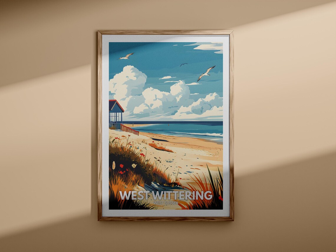 West Wittering Print West Wittering Poster West Sussex Beach Art West Sussex Travel Poster Nature Prints - Image 3