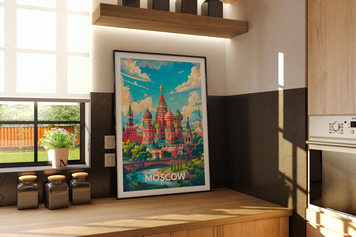 Moscow Art Print Moscow Travel Poster Russia Wall Art Print Russia Home Decor Travel Wall Art Poster Unique City Print - Image 2