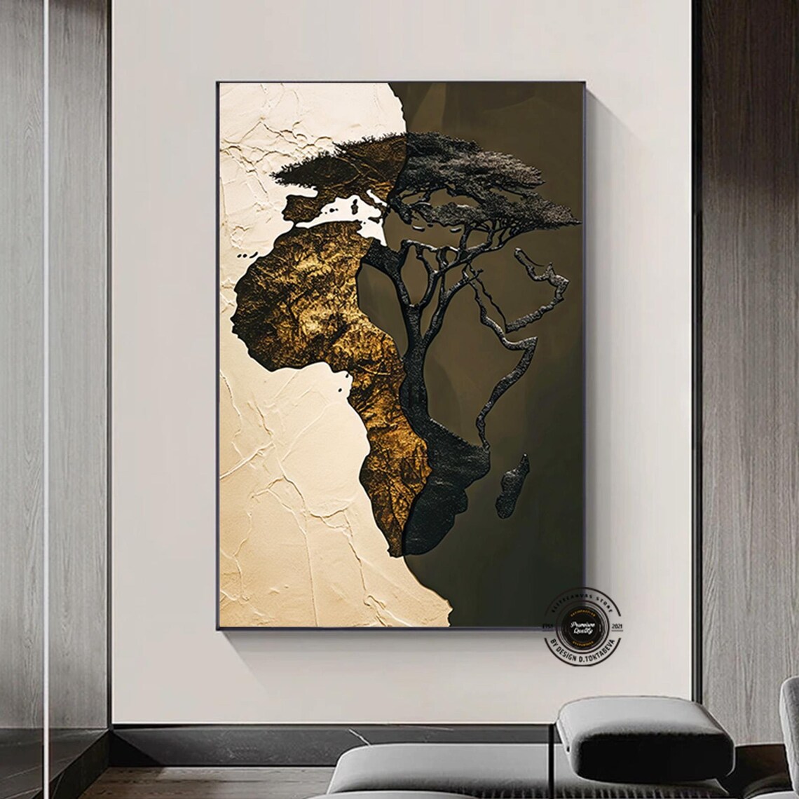 African Map Wall Art, Africa Continent Poster