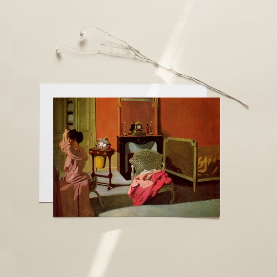Felix Vallotton Woman Combing Her Hair 1900 Classic Painting Photo Poster Print Art Gift Lady Getting Ready At Dresser Bedroom