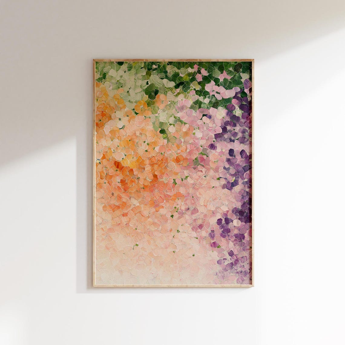Soft Peach Pink Lavender Purple Floral Abstract Garden Poster