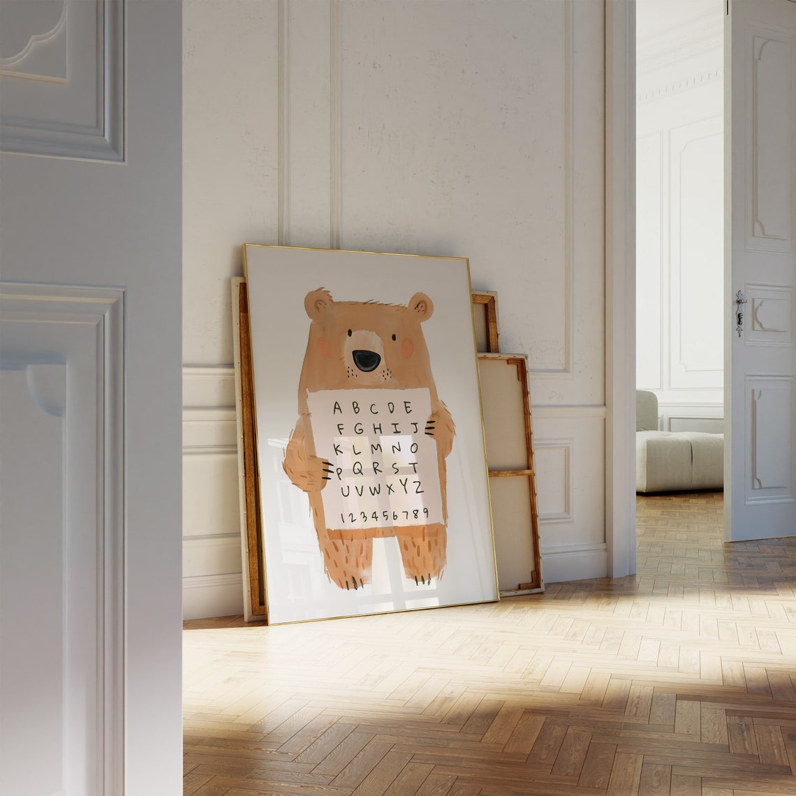 Whimsical Bear Alphabet Print Educational Nursery Art Kids Room Decor Classroom - Image 2