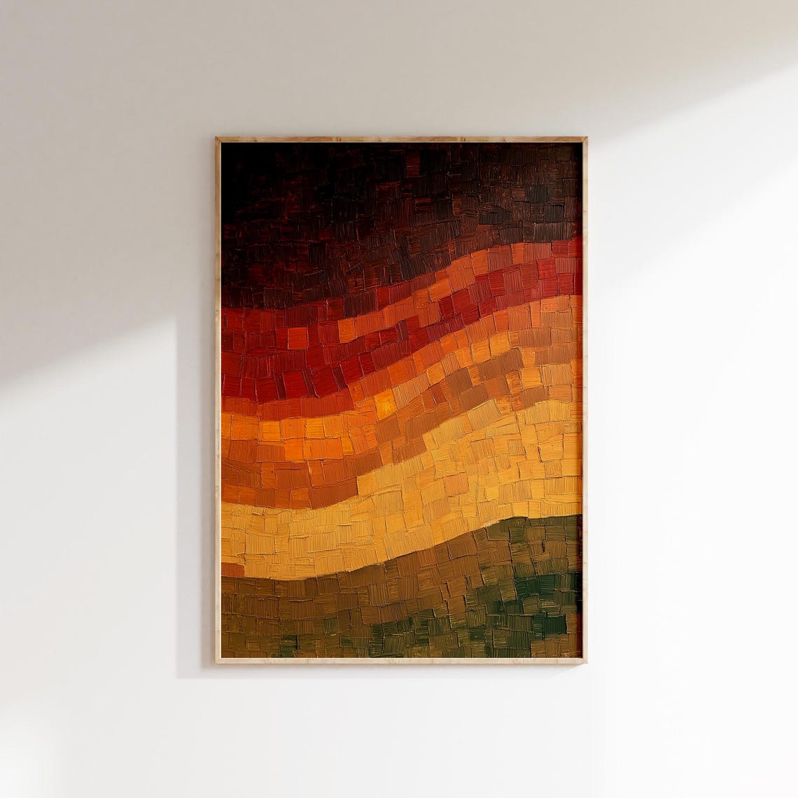 Sunset Gradient Mosaic Tile Abstract Earth Tone Landscape Poster