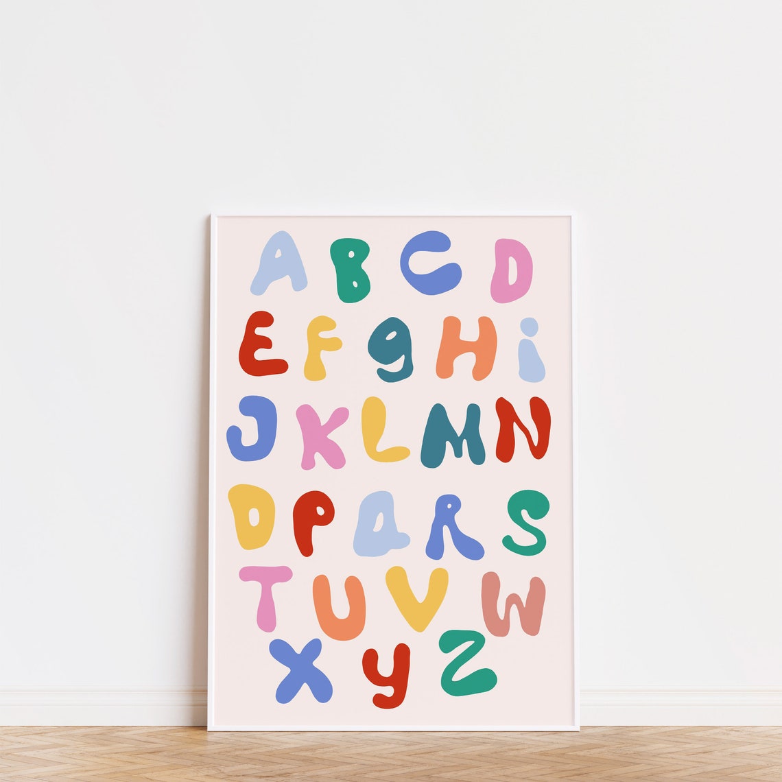 Colorful Alphabet ABC Kids Letters Educational Nursery Poster - Image 2