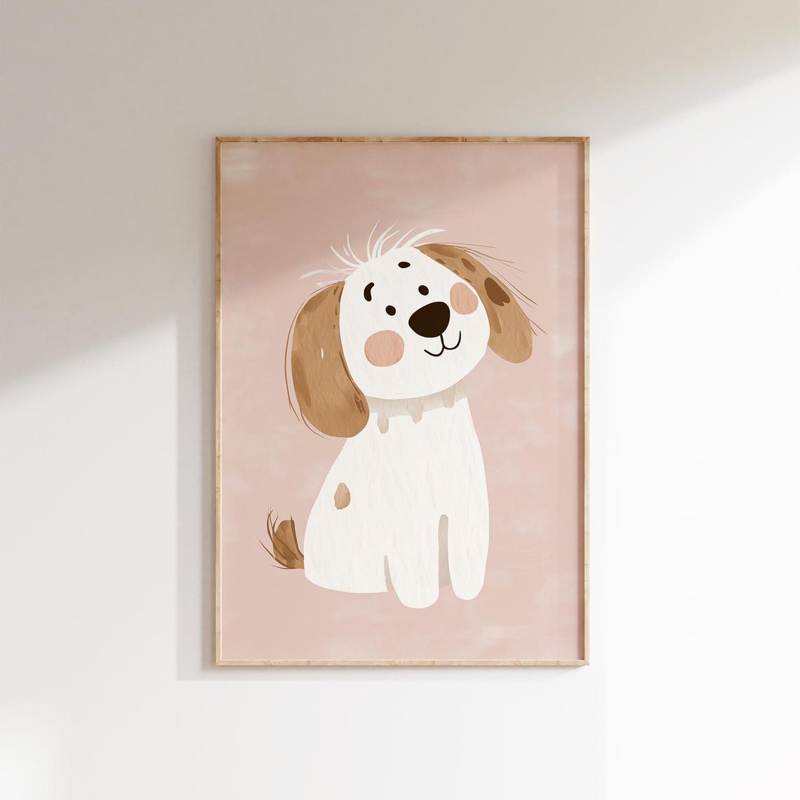 Cute Dog Wall Art Pink Nursery Decor Girls Room Dog Poster Pink Cute Animal Nursery Print Toddler Room Decor Dog Decor - Image 2