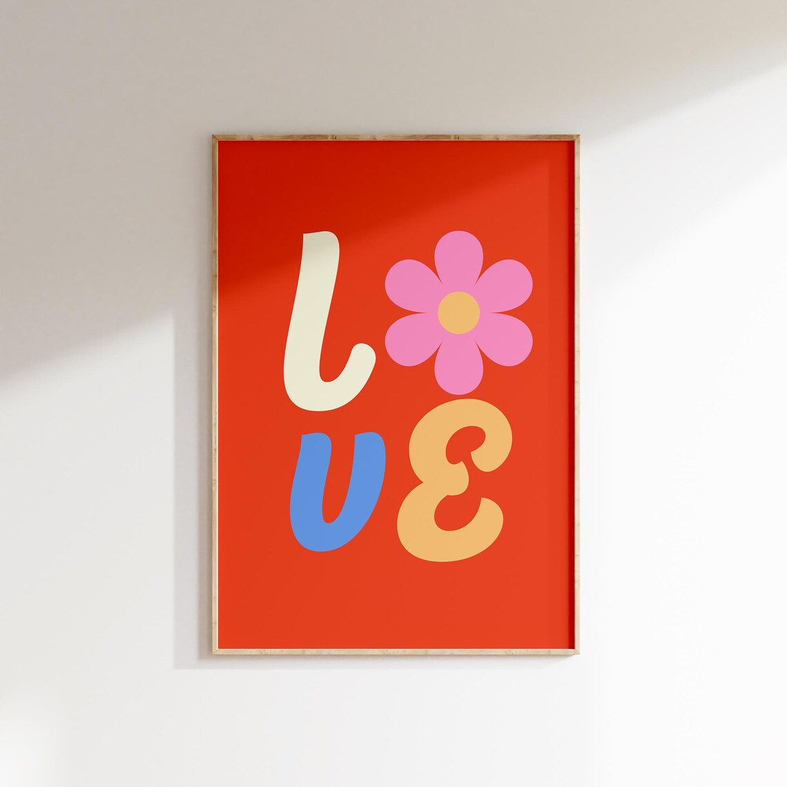 Love Daisy Flower O Retro Groovy Flower Power Poster For Her